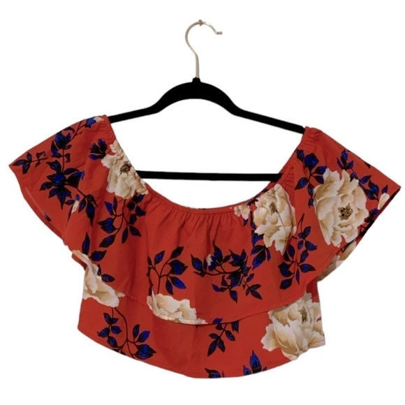 NWT Women’s Floral Ruffle Red Top and Mini Skirt Set Sz 6 - Picture 6 of 7